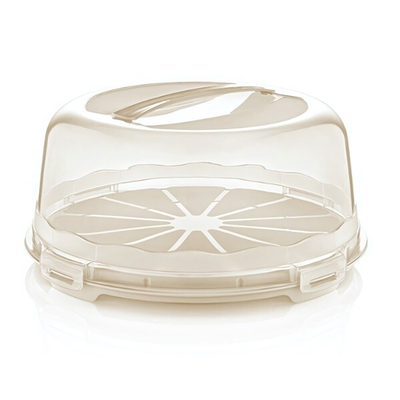 Тортница круглая цвет кремовый