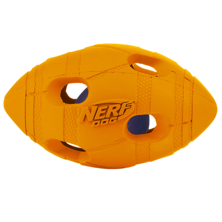 Игрушка для собак NERF Мяч для регби светящийся, 10 см