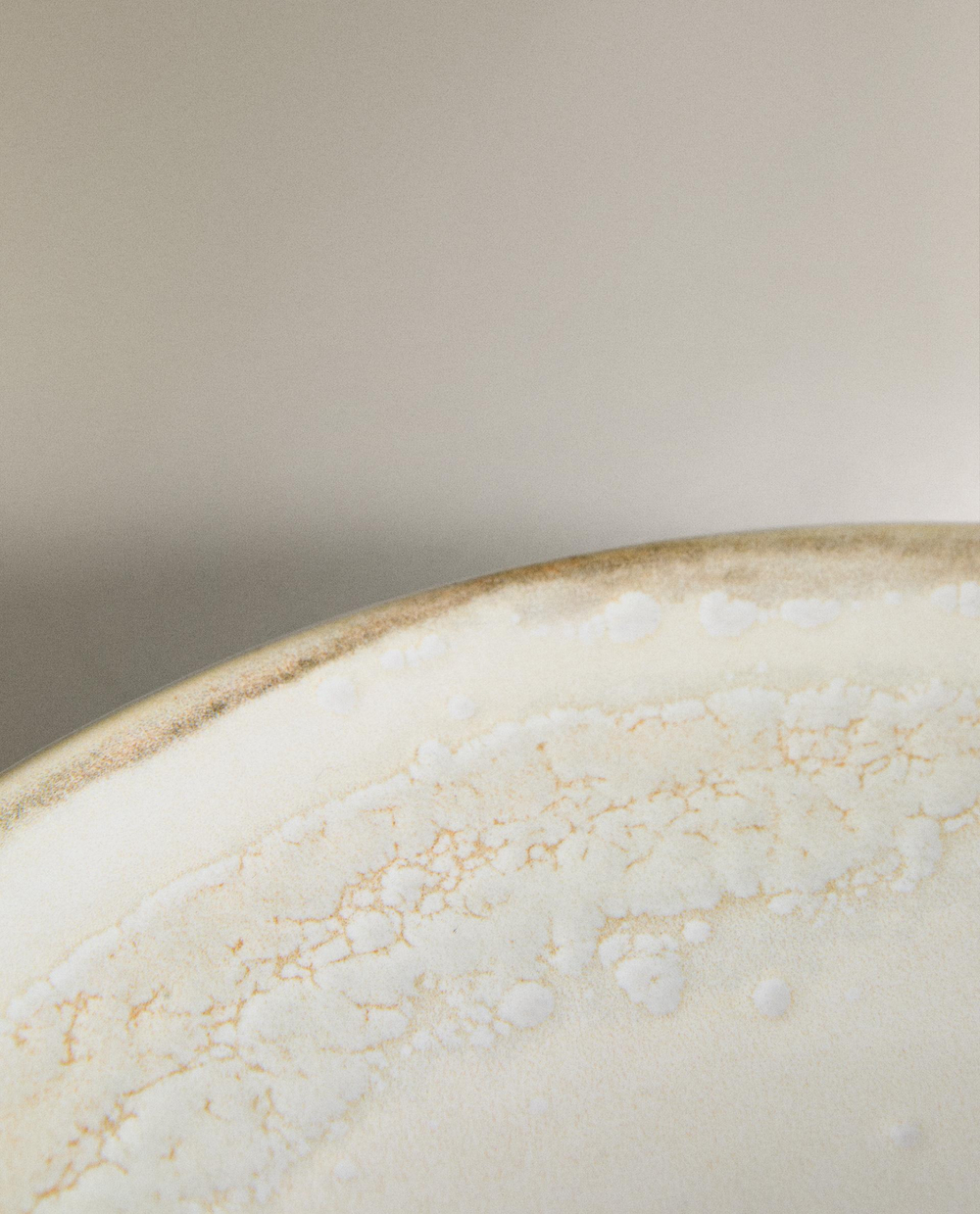 Zara Home тарелка десертная из каменной керамики, цвет бежевый, 21 см