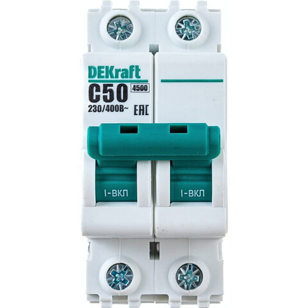 Dekraft Авт.выкл. 2Р 50А 4,5кА С