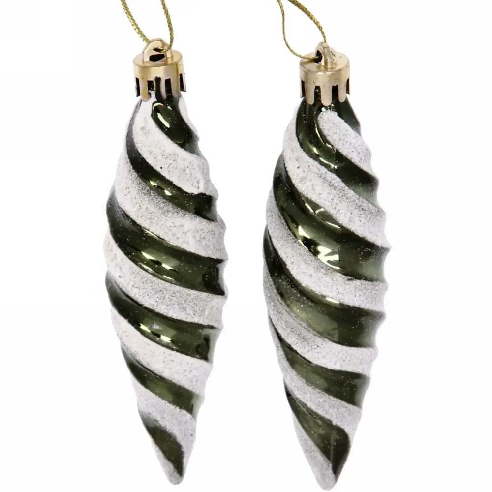 Ёлочные игрушки «Таинственное очарование» Сосульки 10 см (набор 2шт), изумруд