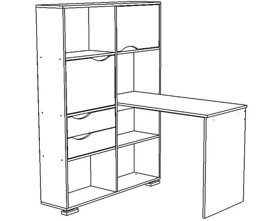 Стол ЛАВОРО /1100*1500*1103/ левый анкор тёмный / анкор светлый