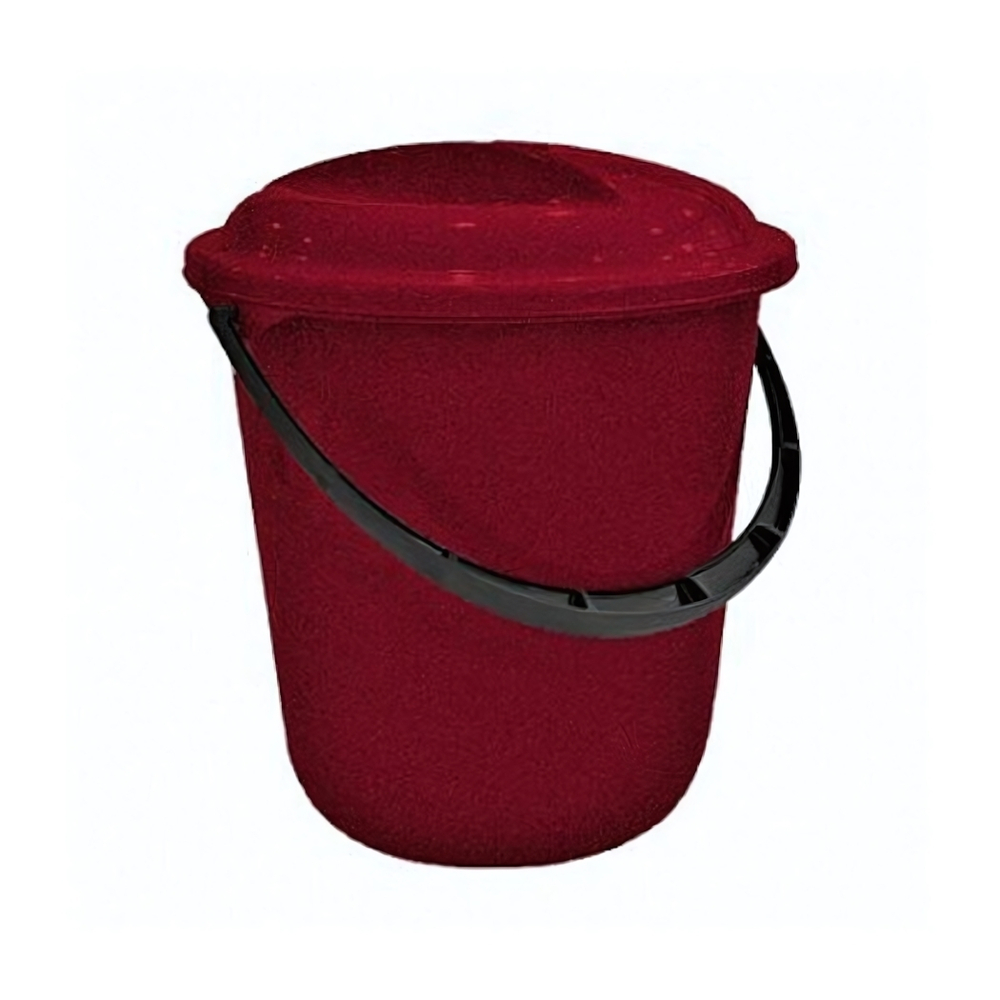Ведро Rock'n'Roll с крышкой 7 л бордо