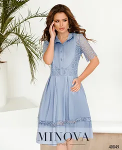 Платье 1098-голубой Minova