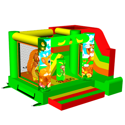 Коммерческий надувной батут "Зверята " 4*3,5*2,5 м