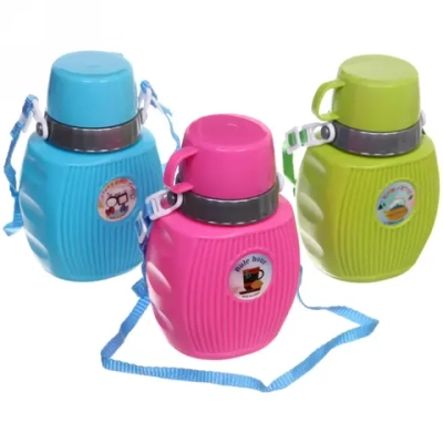 Фляжка туристическая пластиковая 600мл «Лето» с кружкой