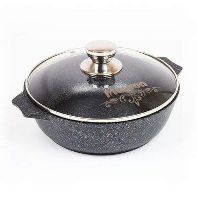 Жаровня алюминий, 26 см, антиприг, Мечта, Гранит star, сер, 33803, с крыш