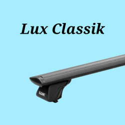 Багажник Lux Классик на рейлинги с крыловидной поперечиной чёрного цвета 120 см.