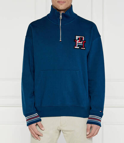 Худи MONOGRAM TIPPED 1/4 ZIP Tommy Hilfiger - голубой(MW0MW34412)
