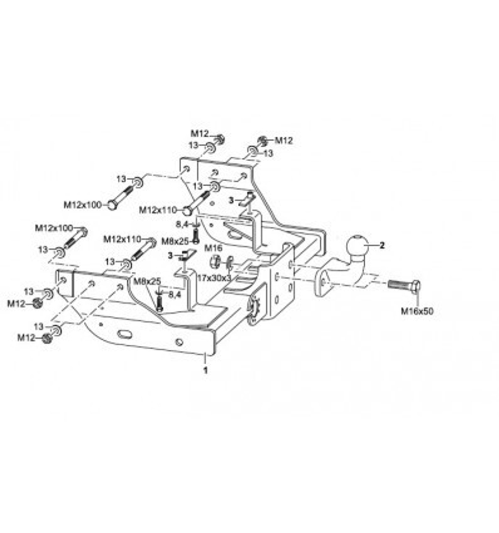 Фаркоп Westfalia 307260600001 Ford Transit 2000-2014(паспорт и сертификат в комплекте)(без электрики)