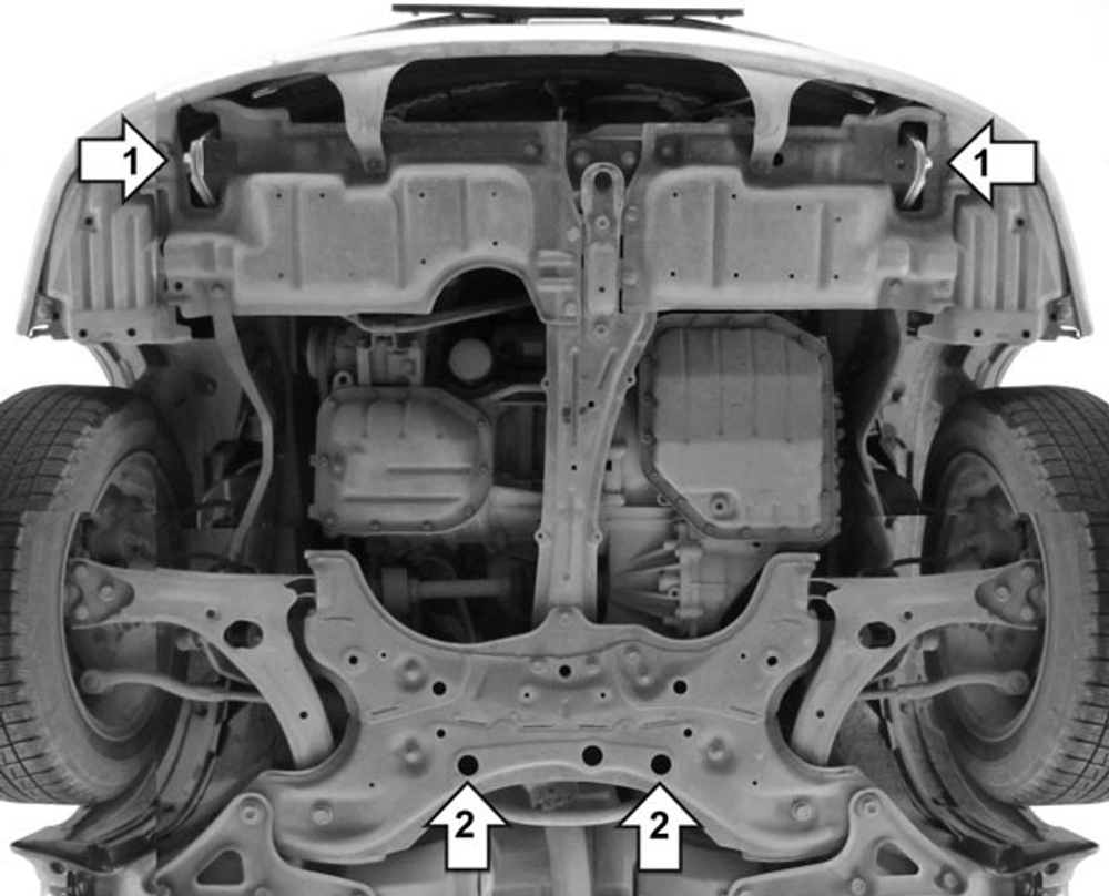 Защита картера Двигателя, КПП. 2 мм, Сталь. для Toyota Allion 2001-2007 MOTODOR.02561