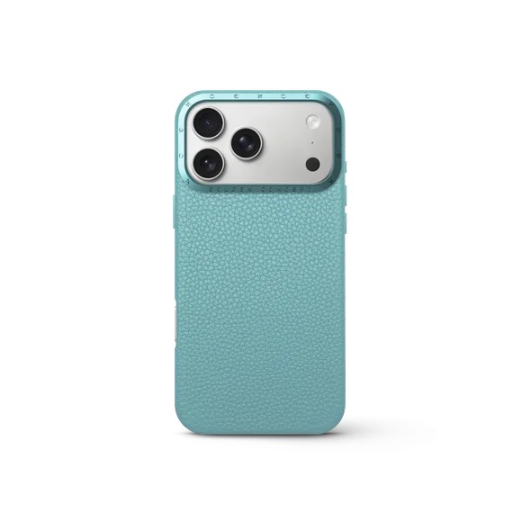 Чехол для iPhone 17 - Зернистая кожа - голубой