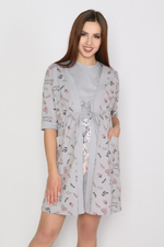 Пижама женская сорочка+халат модель КЖ 0224 кулирка