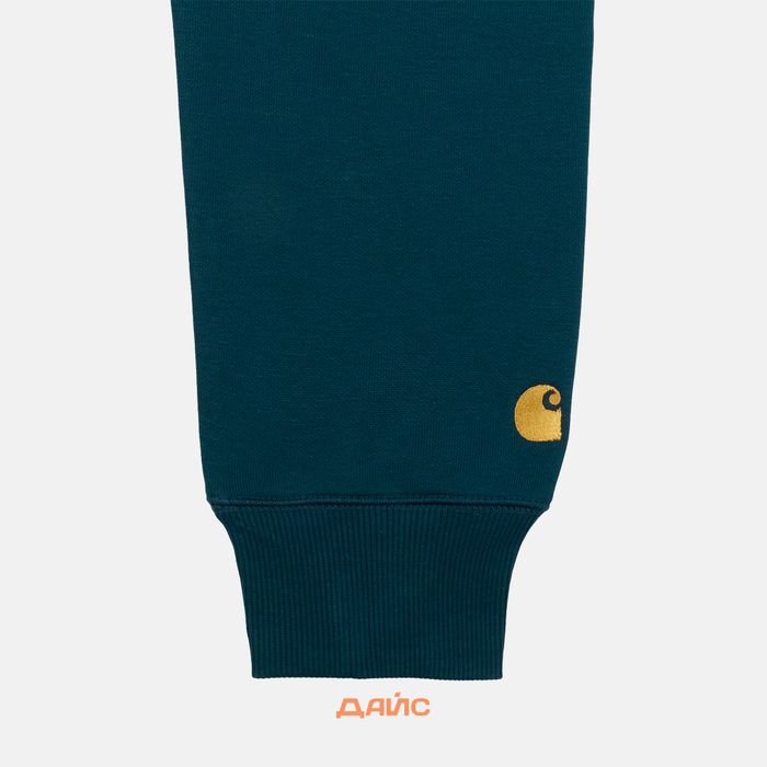 Толстовка мужская Carhartt WIP Hooded Chase Sweatshirt артикул:I033661_duck_blue - купить в магазине Дайс