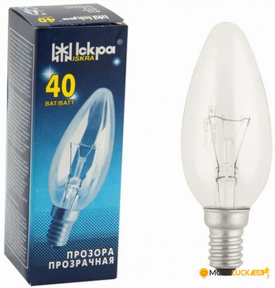 Лампочка 40В Искра (10) свеча