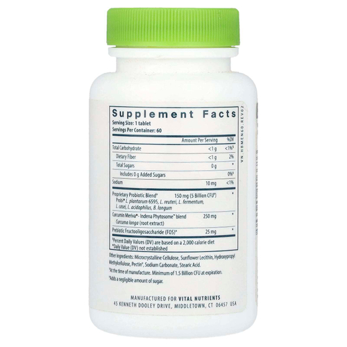 Vital Nutrients, Hyperbiotics®, пробиотик Pro-Men®, 60 веганских таблеток