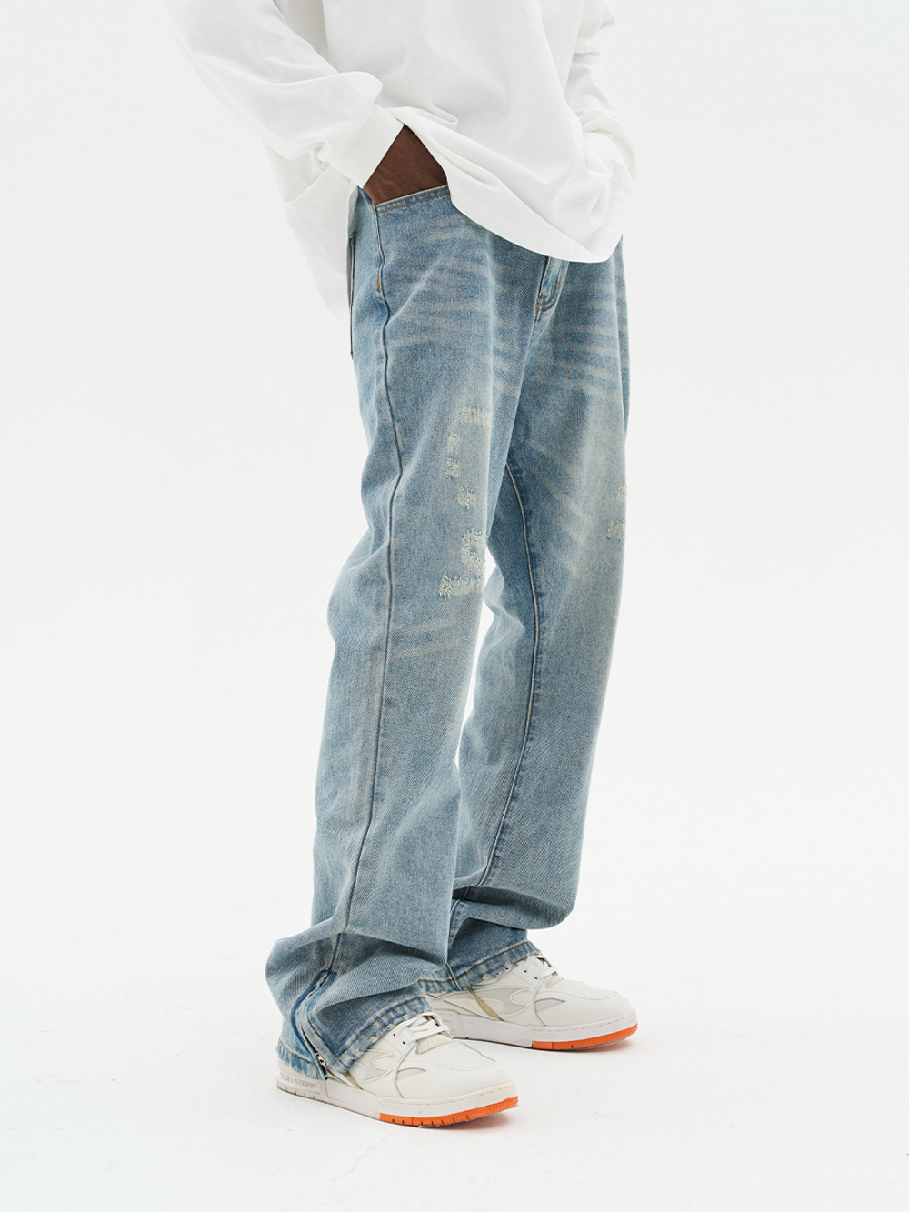 Джинсы HARSHandCRUEL "Bottom Zip" Straight fit Jeans