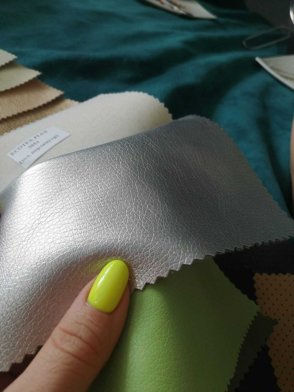 Искусственная кожа Ecotex plus (Экотекс плюс) 3056 серебрянный перламутр