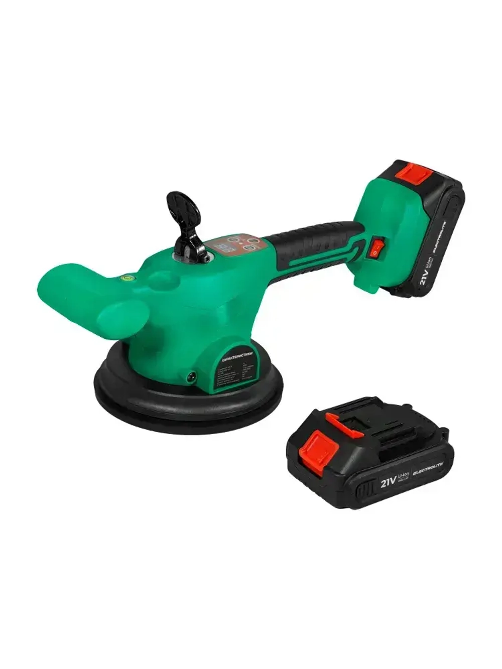 Виброприсоска для укладки плитки Electrolite VCS 21V200 аккумуляторная / Монтажная вибрационная присоска для выравнивания