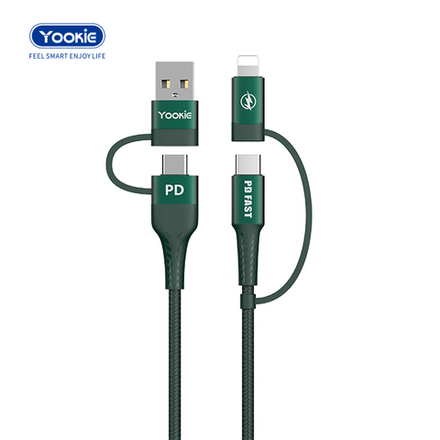Кабель Yookie CB11 PD - 4 IN 1 Type C - Type C - Lightning