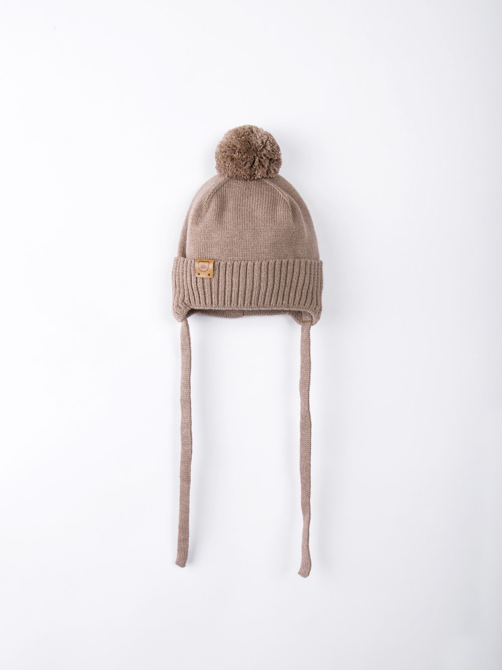 Шапка хлопковая однослойная на подкладе "Какао" 0+