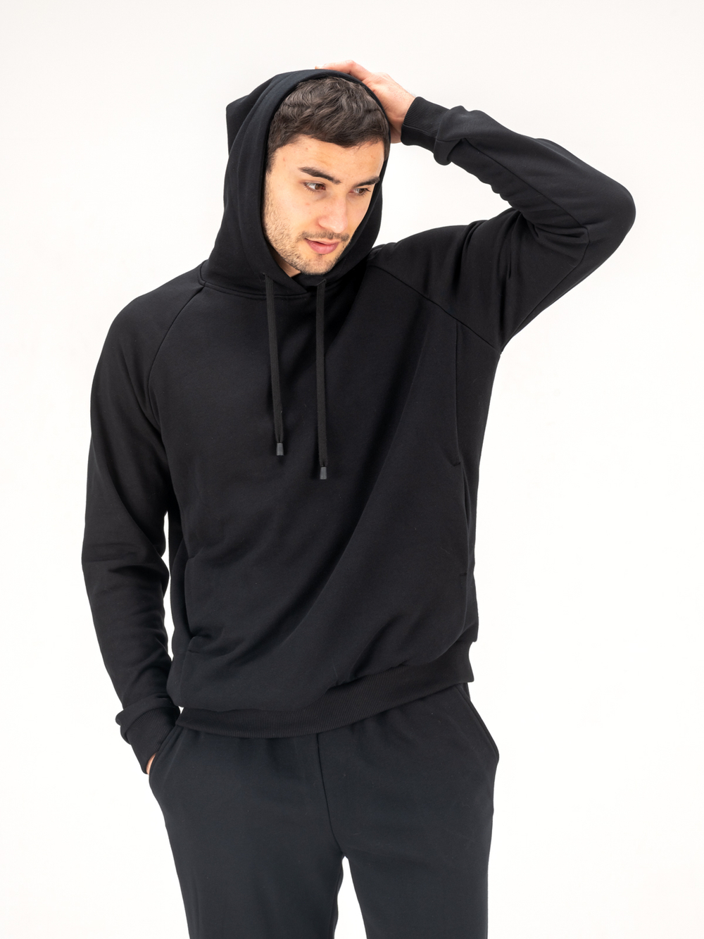 Костюм мужской спортивный(без начеса) черный