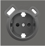 Накладка для розетки Schuko с зарядным устройством USB A+C, с защитными шторками, матовый шоколад, серия R98