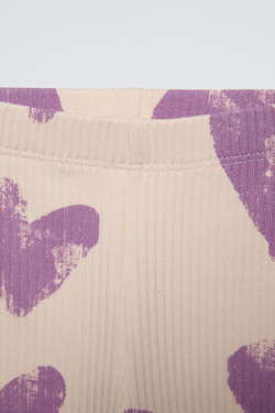 ZARA ЛЕГИНСЫ С ПРИНТОМ, ЭКРЮ