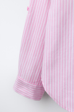 ZARA РУБАШКА В ПОЛОСКУ, РОЗОВЫЙ
