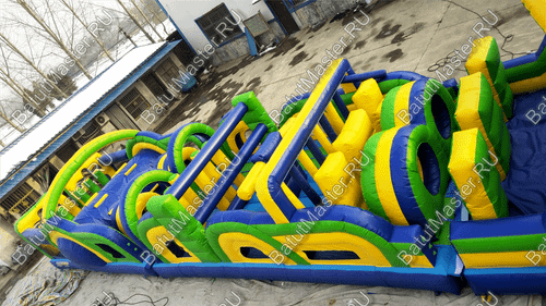 Надувной батут "Длинная полоса препятствий" 20*4*5 м