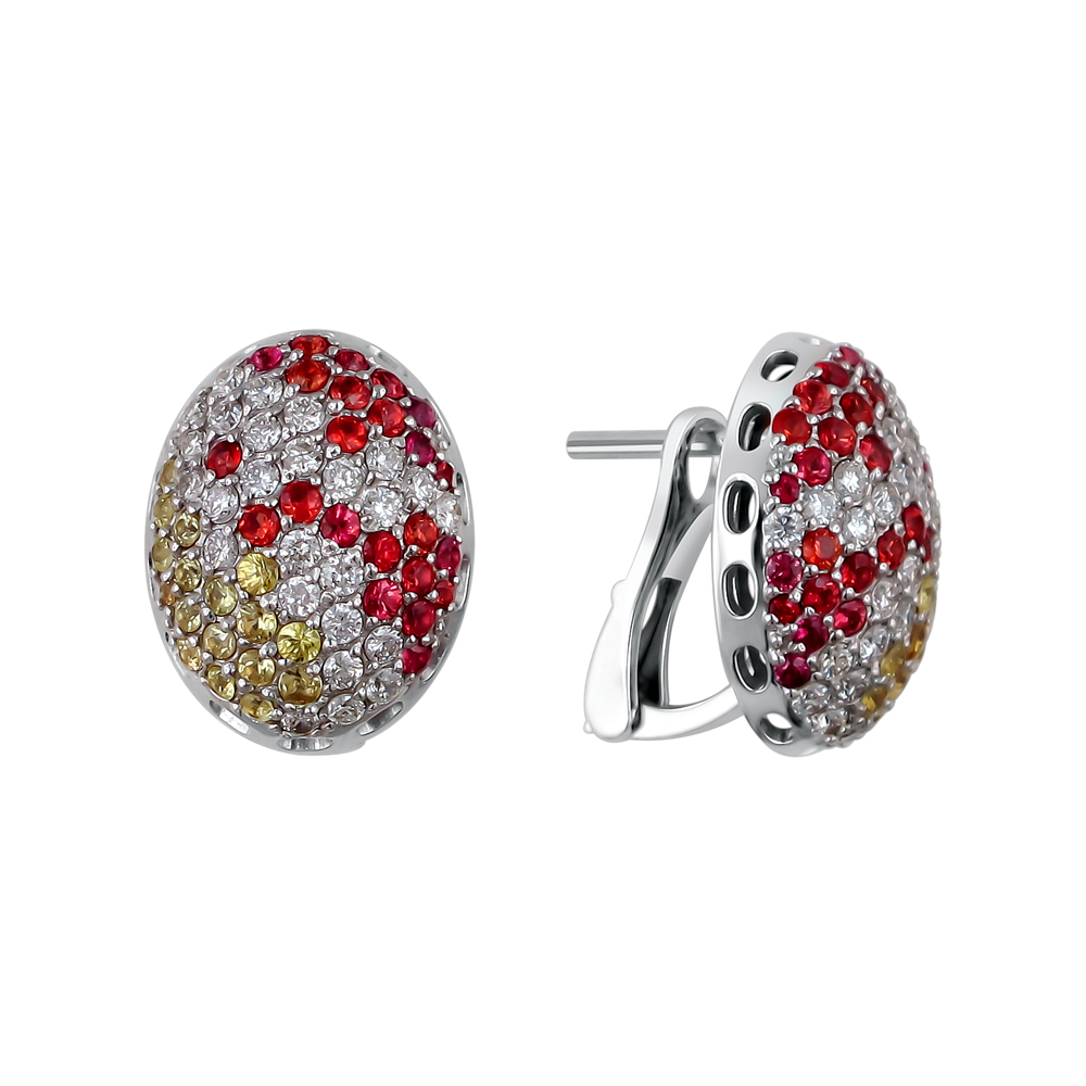 Серьги с бриллиантом  из белого золота JA-S-675795-1