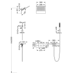 Душевой комплект Vincea Futura VSFW-2F11TGM термостатический встраиваемый, 3 режима, вороненая сталь