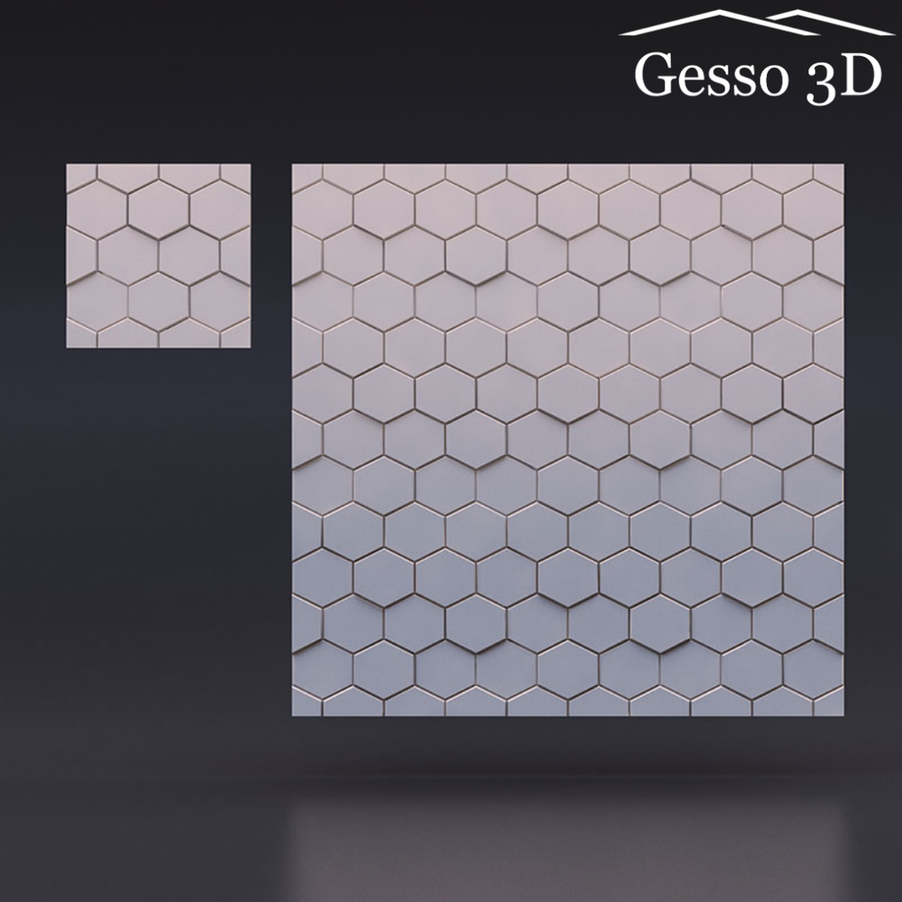 Гипсовая 3D панель Шестигранник