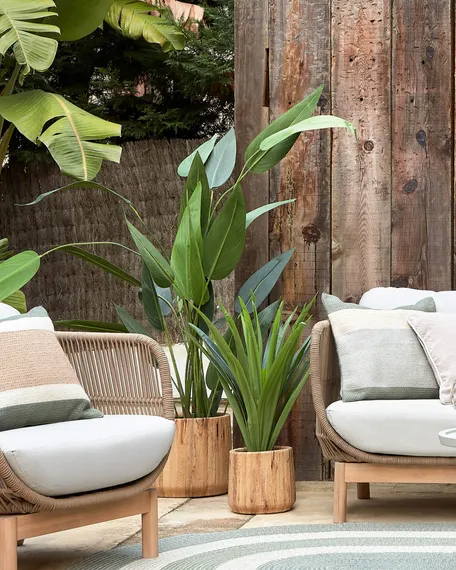 Уличное кресло Catalina, бежевый корд, массив акации