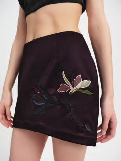 Юбка мини с вышивкой OLA OLA