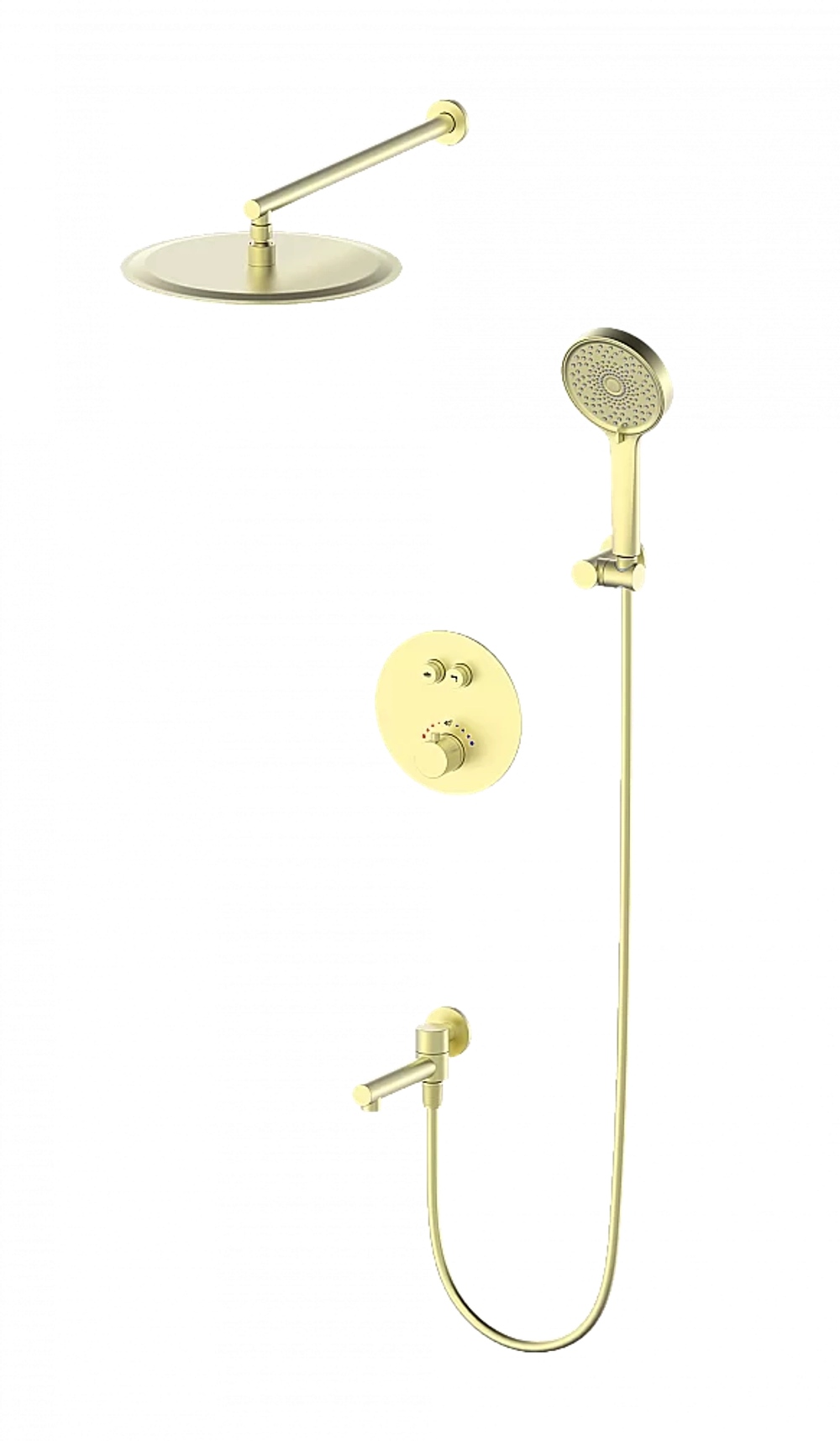Душевая система с термостатом встраиваемая WONZON & WOGHAND STICK WW-88929010-BG брашированное золото
