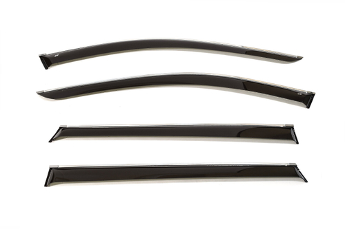 Дефлекторы боковых окон Cobra Tuning на DongFeng 580 2019 хромированный молдинг арт.D30319CR