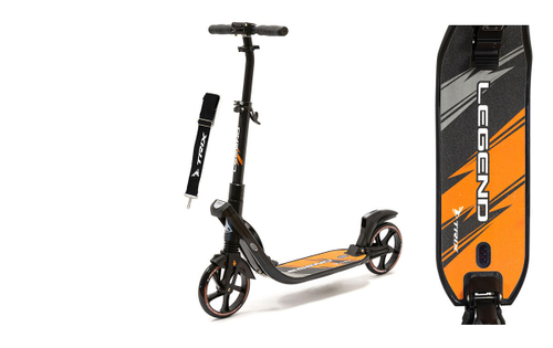 Самокат с двумя амортизаторами TRIX "LEGEND" Колеса: 200мм, Цвет: черный