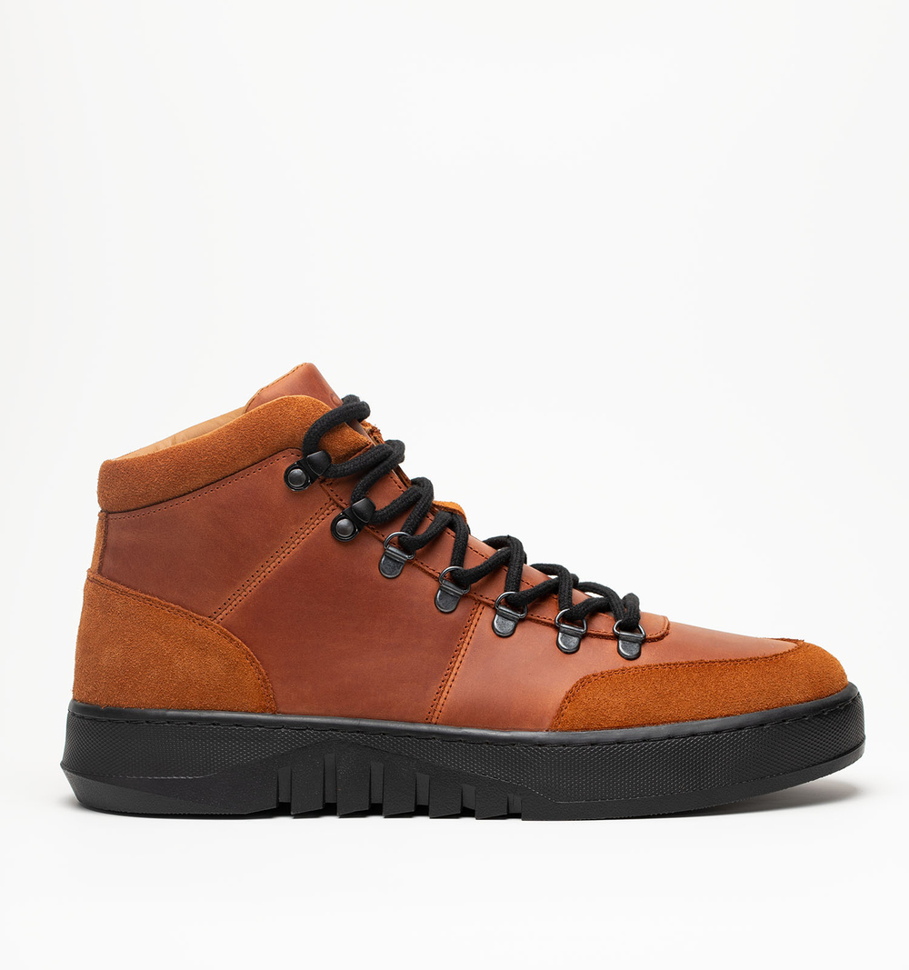 Ботинки мужские натуральная кожа с байкой, терракотовые