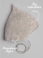 Чепчик детский вязаный на завязках