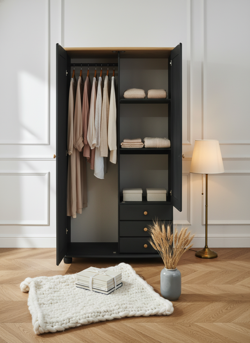 Шкаф 2 двери с ящиками деревянный Фалко