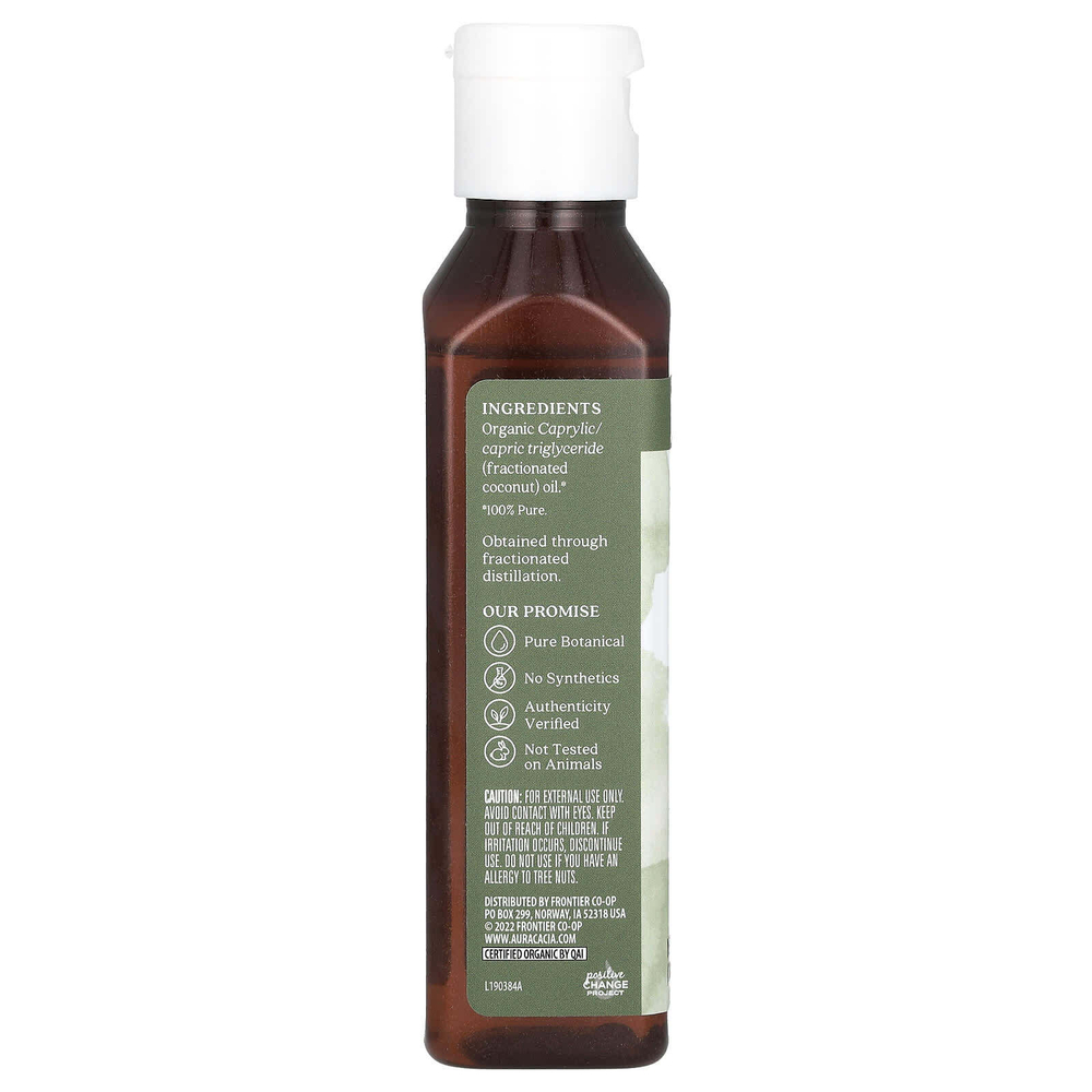 Aura Cacia, Органическое масло для тела, фракционированное кокосовое масло, 118 мл