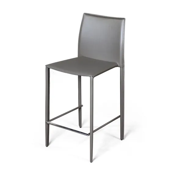 Полубарный стул Rolf серо-коричневая кожа