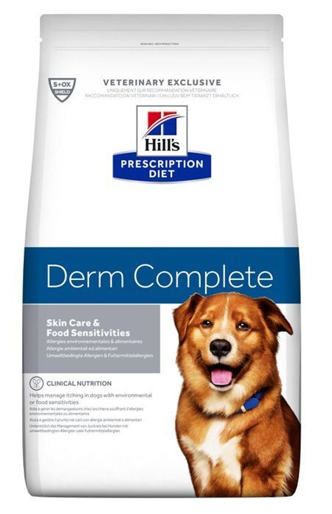 Hill`s PD Derm Complete 12 кг диетический корм для взрослых собак