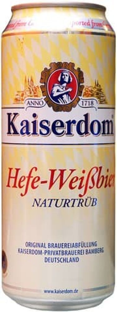 Пиво Кайзердом Нефильтрованное / Kaiserdom Hefe-Weisbier 0.5 - банка