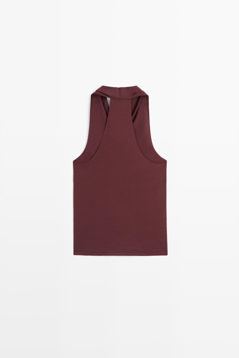Massimo Dutti Топ из 100% хлопка со сборками, бургунди