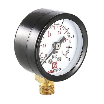 Манометр радиальный Valtec VT.TM40.D.01 с нижним подключением (1/8", 40 мм, 0-10 бар)
