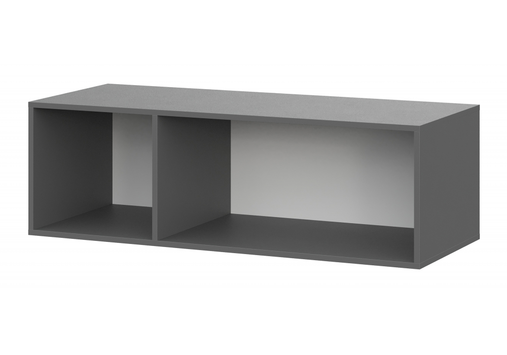 Шкаф Woodville Даиго с антресолью графит серый текстурный комплектация 2