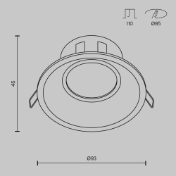 Встраиваемый светильник Technical DL028-2-01B