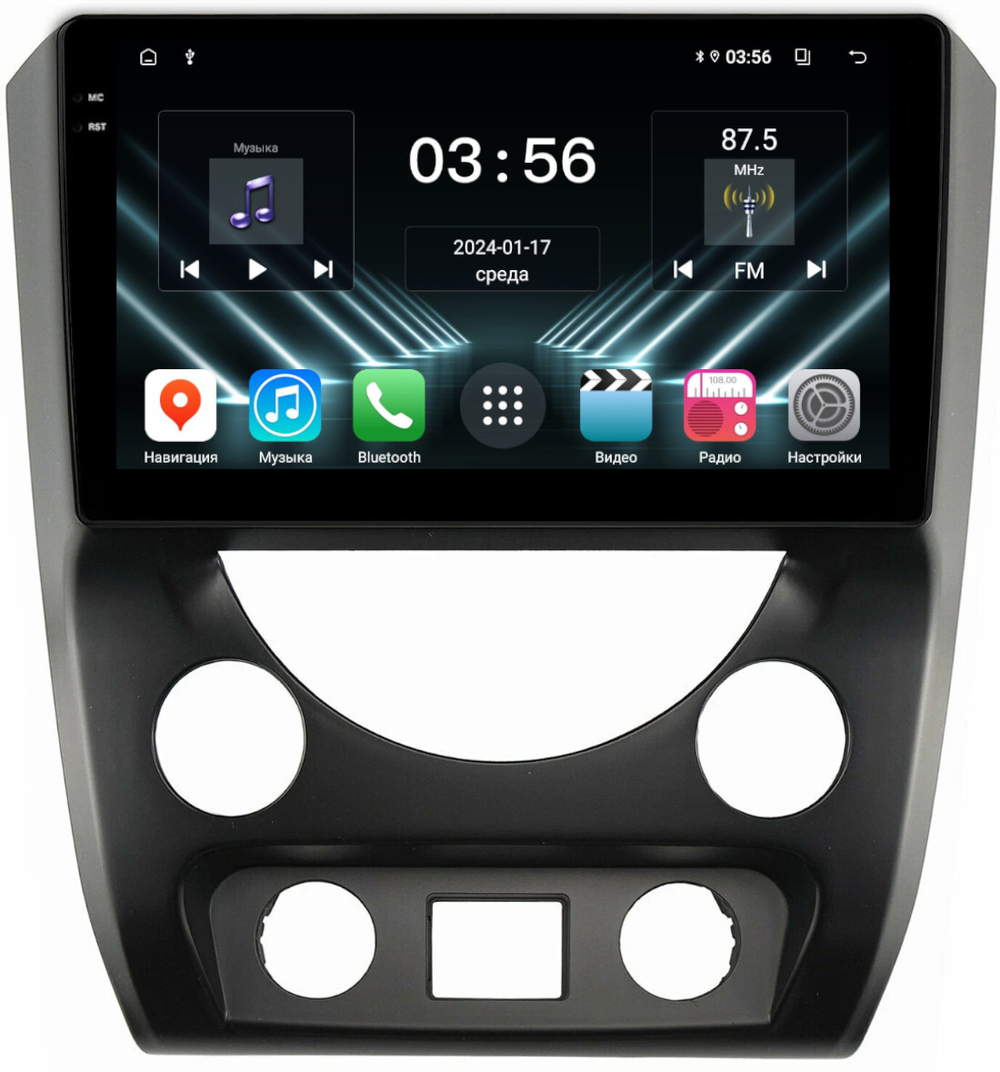 Магнитола для SsangYong Rexton 3 Y290 2012-2017 - FarCar DX3272M монитор 9.5" IPS на Android 13, 4+64Гб, CarPlay